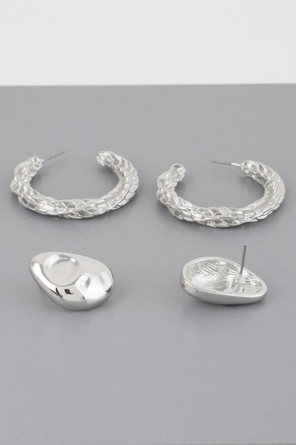Hammered Twist Hoop Earrings – Mid-Size Hoops