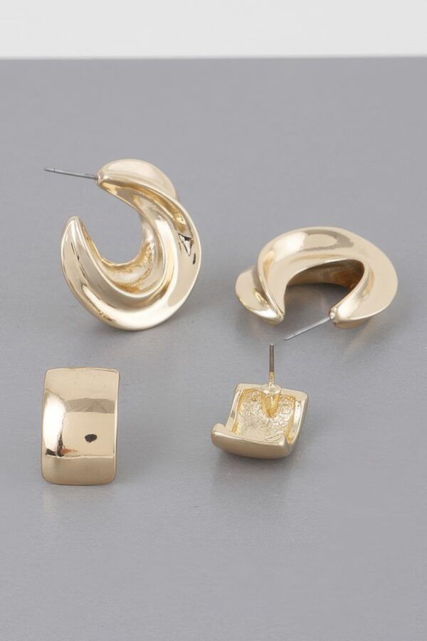 Two-Pair Mini C Hoop Earring Set – 1″ Petite Hoops