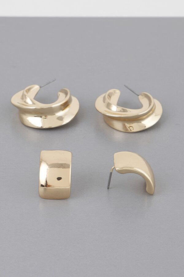 Two-Pair Mini C Hoop Earring Set – 1″ Petite Hoops