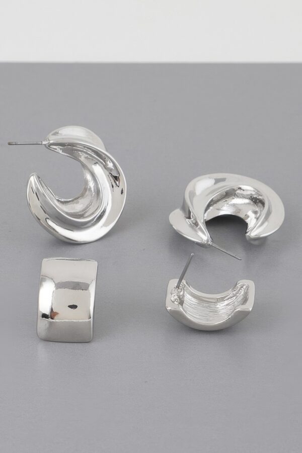 Two-Pair Mini C Hoop Earring Set – 1″ Petite Hoops
