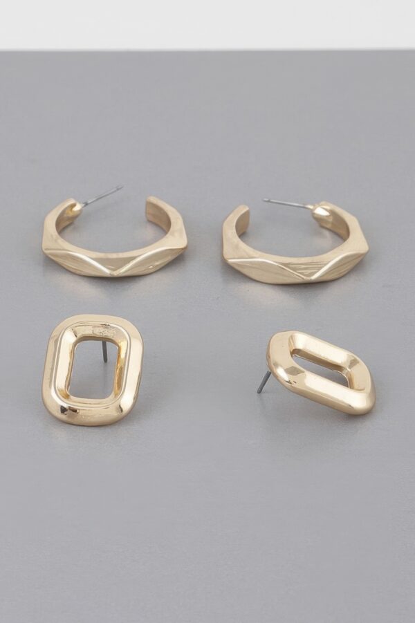 Copper Clip-On Square Earrings – 1″ Metallic Finish