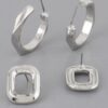 Copper Clip-On Square Earrings – 1″ Metallic Finish