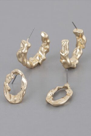 Mini Textured Latch Hoop Earrings – 1″ Hoops
