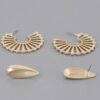 Sunray Flat Hoop Earrings – 1.2″ Sculpted Hoops