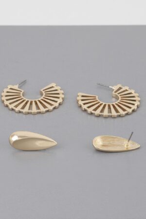 Sunray Flat Hoop Earrings – 1.2″ Sculpted Hoops