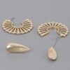 Sunray Flat Hoop Earrings – 1.2″ Sculpted Hoops