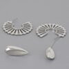 Sunray Flat Hoop Earrings – 1.2″ Sculpted Hoops