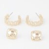 Gold Link Cuff Earrings – Sculptural 1″ Mini Cuffs