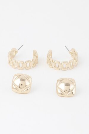 Gold Link Cuff Earrings – Sculptural 1″ Mini Cuffs