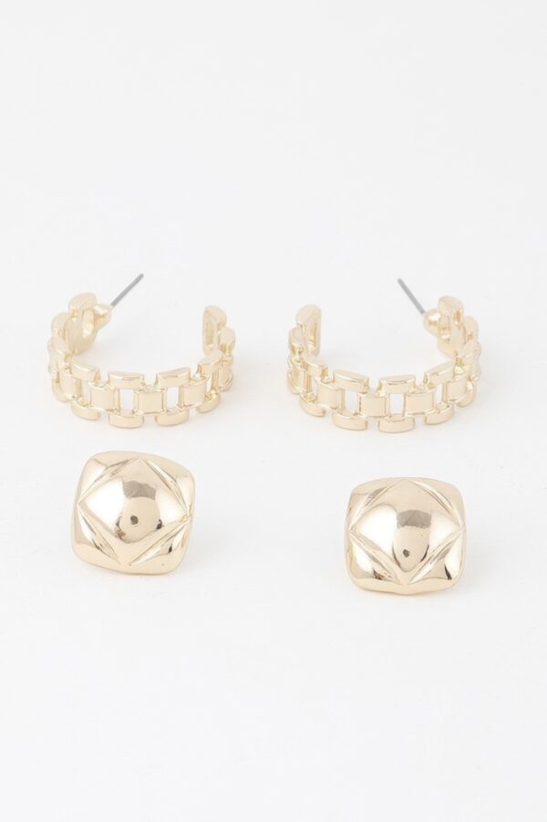 Gold Link Cuff Earrings – Sculptural 1″ Mini Cuffs