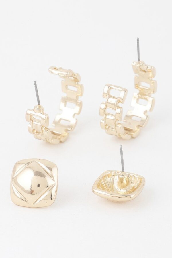Gold Link Cuff Earrings – Sculptural 1″ Mini Cuffs