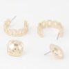 Gold Link Cuff Earrings – Sculptural 1″ Mini Cuffs