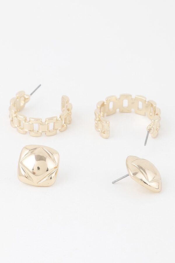 Gold Link Cuff Earrings – Sculptural 1″ Mini Cuffs