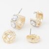 Embellished Zircon Stud Earrings – Petite 0.8″