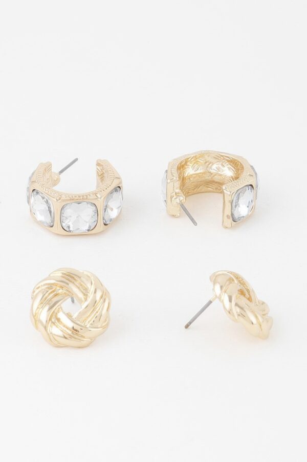 Embellished Zircon Stud Earrings – Petite 0.8″