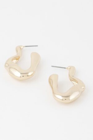 Molten-Effect Sculptural Hoop Earrings – Organic Curves