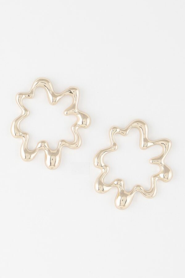 Melting Circular Earrings – Sculptural Polished Circles