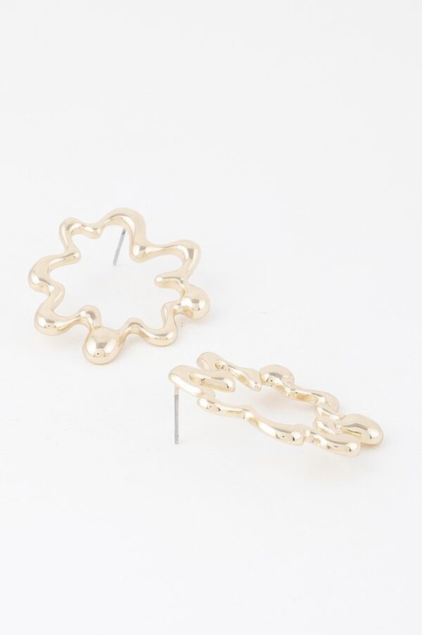 Melting Circular Earrings – Sculptural Polished Circles