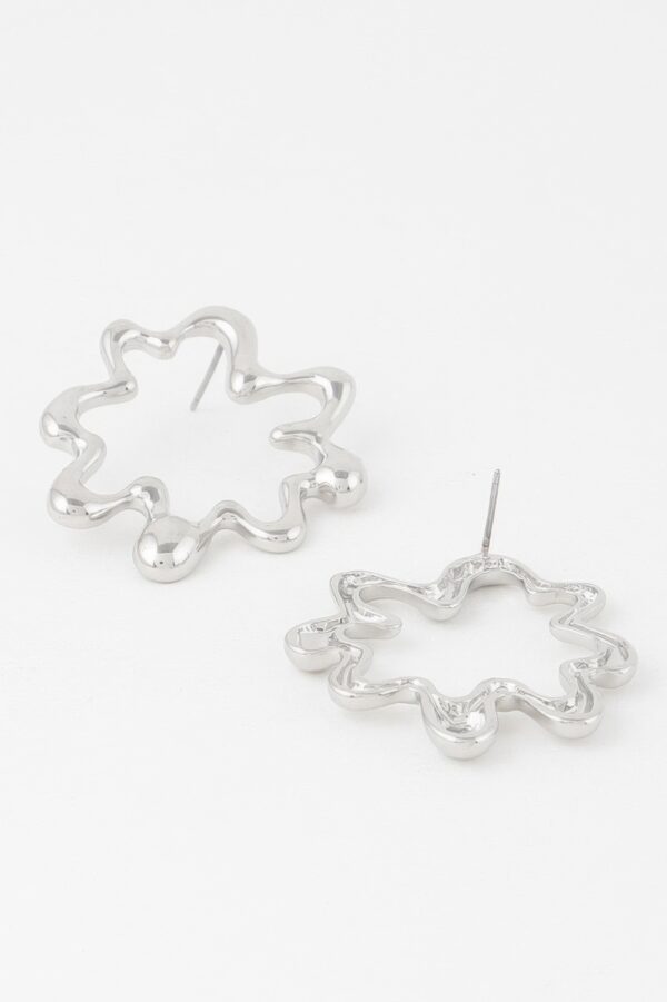 Melting Circular Earrings – Sculptural Polished Circles