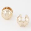 Gold Pleated Circle Button Clip-On Earrings