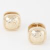 Square Pleated Clip-On Earrings – Gold Finish
