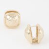 Square Pleated Clip-On Earrings – Gold Finish