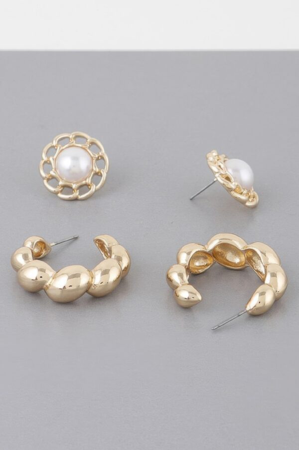 Bubbly Hoop Earrings – Bubble-Textured Gold-Tone