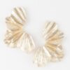 Sculptural Floral Gold-Tone Drop Earrings