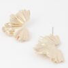 Sculptural Floral Gold-Tone Drop Earrings