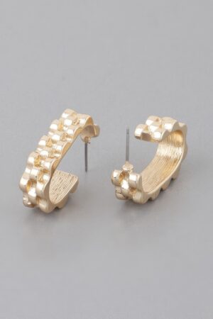 Textured Brass Cuff Earrings – Sculptural Ear Cuffs
