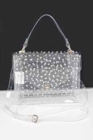 Rhinestone Clear Crossbody Bag – Structured PVC