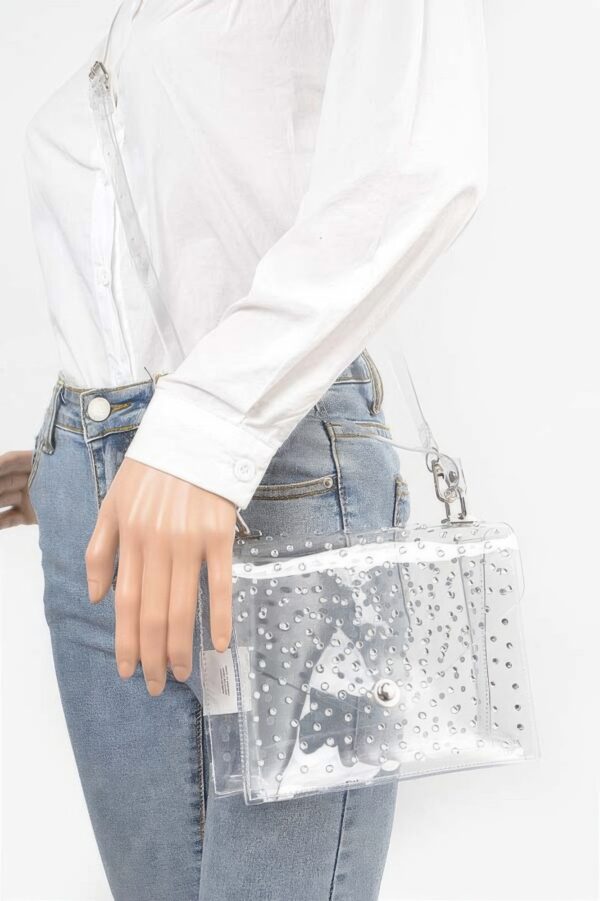 Rhinestone Clear Crossbody Bag – Structured PVC