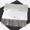 Rhinestone Fringe Metallic Evening Clutch