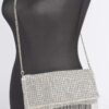 Rhinestone Fringe Metallic Evening Clutch