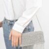 Rhinestone Fringe Metallic Evening Clutch