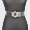 Multi-Stone Buckle Clear PVC Belt – 2″ Wide