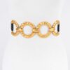 Extra-Wide Elastic Belt with Multi-Metal Buckle
