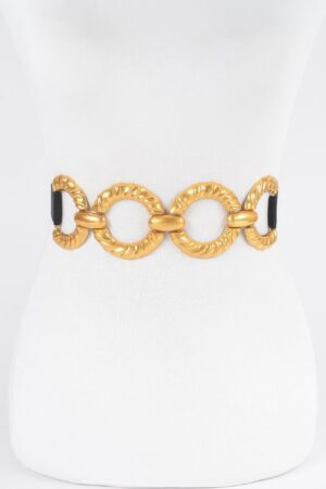 Extra-Wide Elastic Belt with Multi-Metal Buckle
