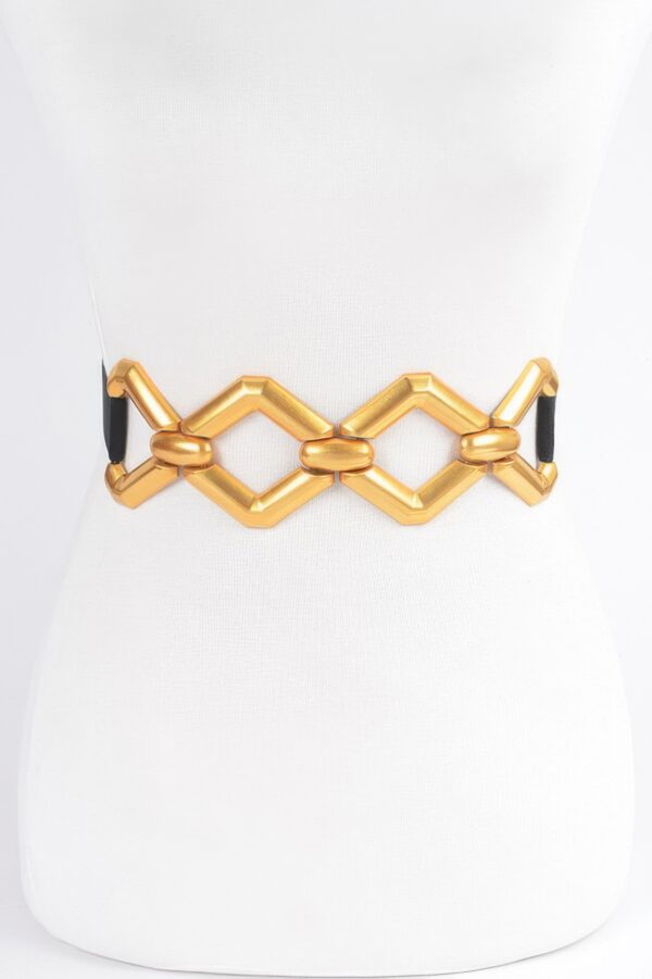 Plus-Size Elastic Belt with Multi-Metal Buckle