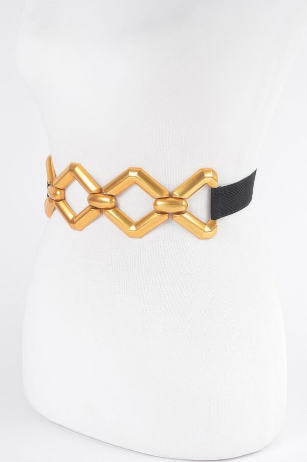 Plus-Size Elastic Belt with Multi-Metal Buckle