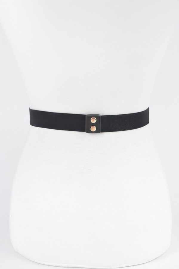 Plus-Size Elastic Belt with Multi-Metal Buckle