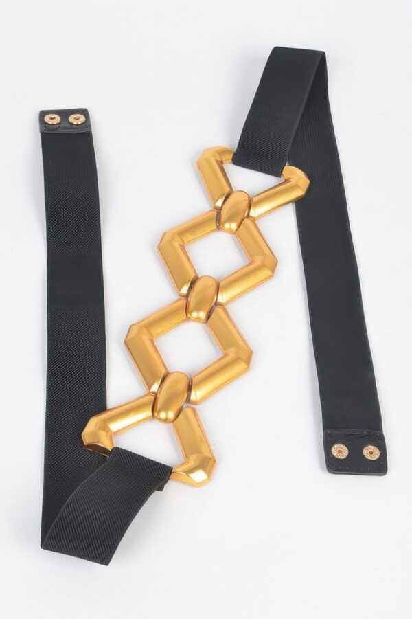 Plus-Size Elastic Belt with Multi-Metal Buckle