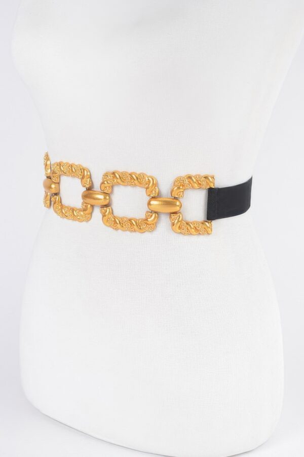 Plus-Size Elastic Belt with Multi-Metal Buckle