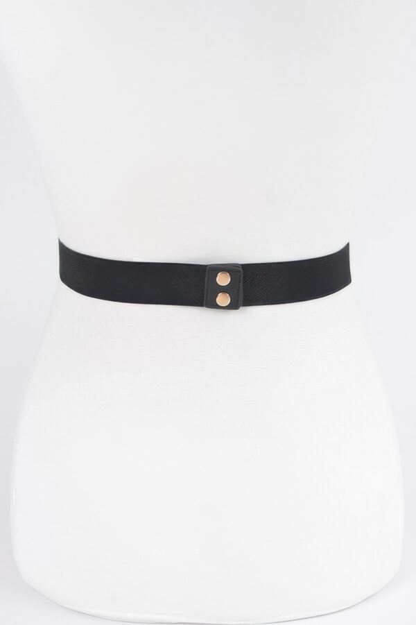 Plus-Size Elastic Belt with Multi-Metal Buckle
