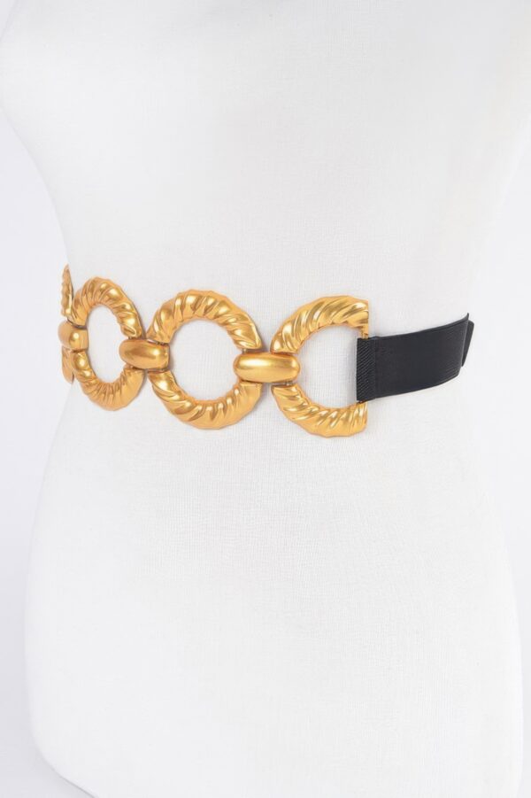 Plus-Size Elastic Belt with Multi-Metal Buckle
