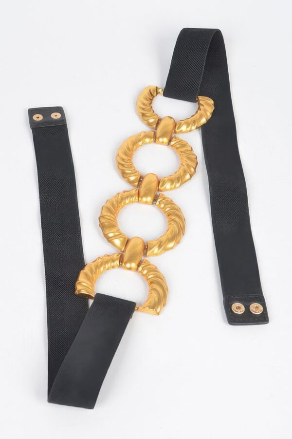 Plus-Size Elastic Belt with Multi-Metal Buckle