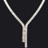 Rhinestone Necklace and Earring Set – 10″ Sparkle