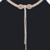 Rhinestone Bow String Choker – Slim Sparkle
