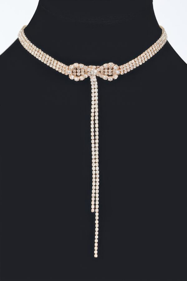 Rhinestone Bow String Choker – Slim Sparkle