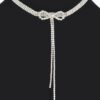 Rhinestone Bow String Choker – Slim Sparkle